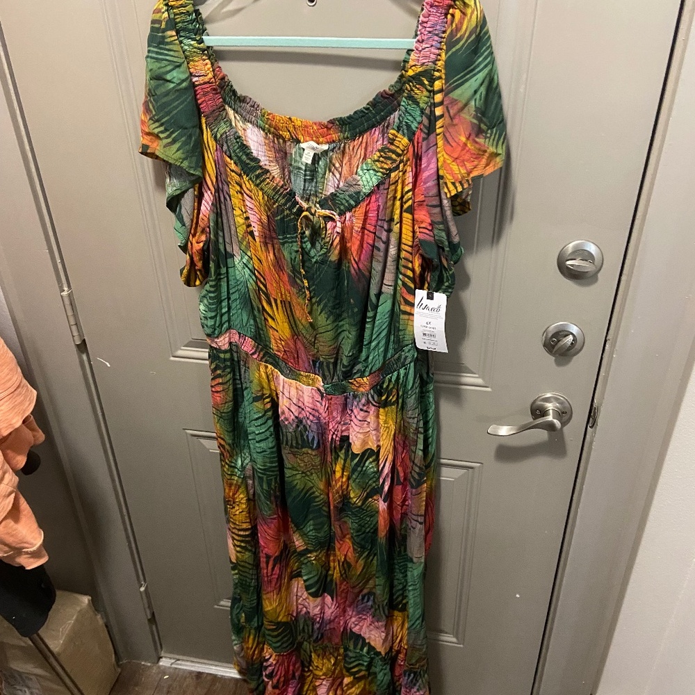 Dress Plus Size 4X Maxi Tropical Beaxhy
